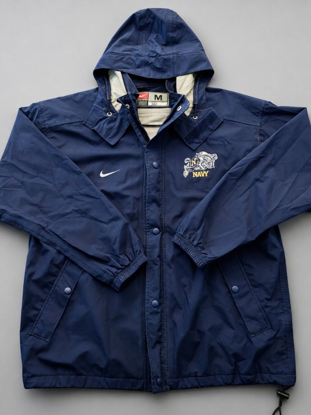 Vintage Nike Navy Midshipmen Removable Hood Windbreaker Jacket – Men's Size M